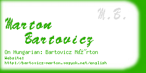 marton bartovicz business card